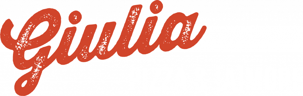 Logo Giulia Pizza rot mit Claim Pizza & [A]more