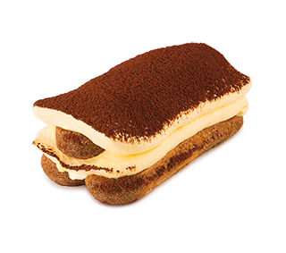 Tiramisu - italienisches Dessert aus Mascarponecreme mit Löffelbisciuts und Kakao bestäubt