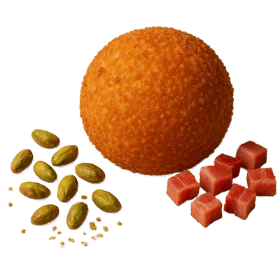 Arancino mit Speck und Pistazien