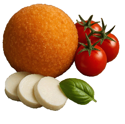 Arancini mit Tomaten und Mozzarella