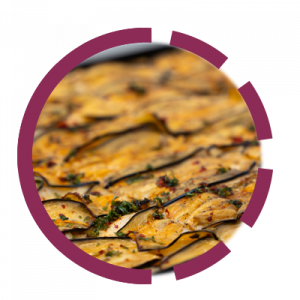 Pizza mit Auberginen - scharf