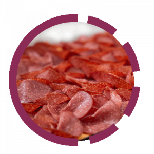 Pizza mit Rindersalami